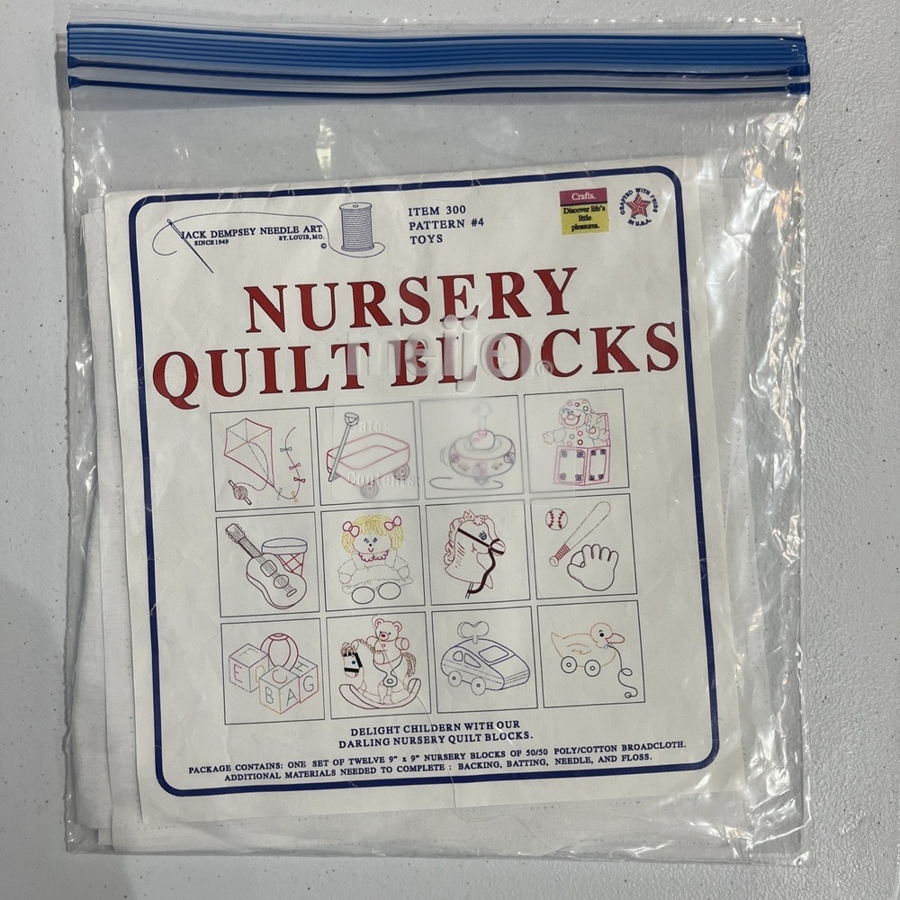 Jack Dempsey Needle Art Nursery Quilt Blocks Item 300 Pattern 4 Toys NIP‎ USA
